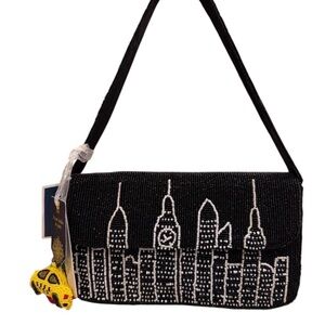 From India to You NYC Beaded Shoulder bag w/ taxi and apple key chain